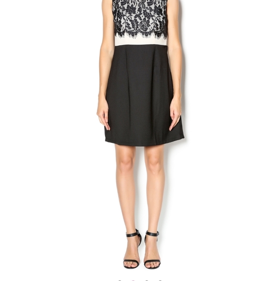 NWT Uttam Boutique (UK brand) Cocktail dress, size M (US 6), black and cream - Picture 9 of 11